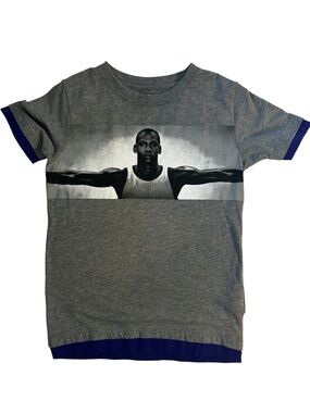 Nike Air Jordan Boys Graphic T Shirt Michael Jordan Gray Size Medium